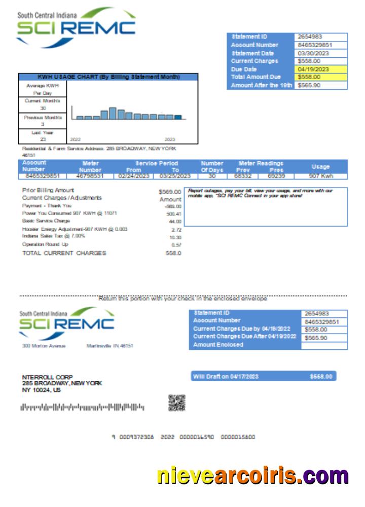 South Central Indiana REMC utility business bill